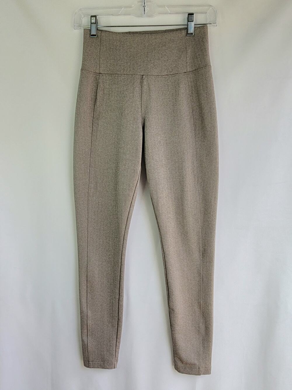 Sporty ATHLETA Delancey Harringbone Tight Leggings Women's Size XS Zip Pockets